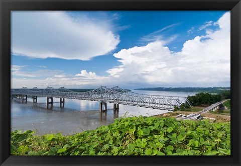 Framed Bridge Over the Mississippi River, Mississippi Print