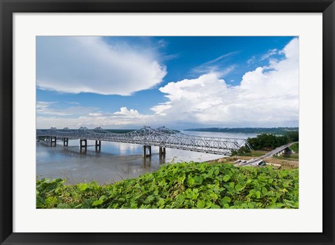 Framed Bridge Over the Mississippi River, Mississippi Print