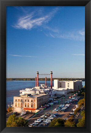 Framed Ameristar Casino, Mississippi River, Mississippi Print