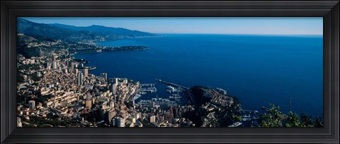 Framed City at the waterfront, Monte Carlo, Monaco Print
