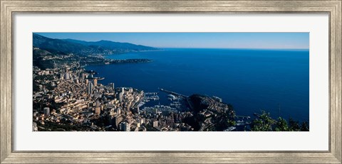 Framed City at the waterfront, Monte Carlo, Monaco Print
