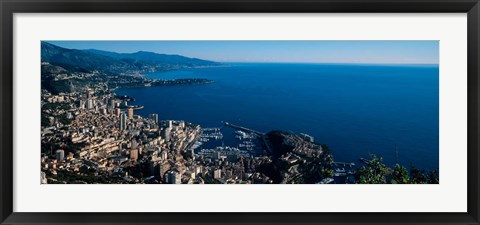 Framed City at the waterfront, Monte Carlo, Monaco Print