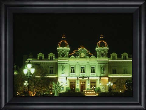 Framed Monte Carlo Casino at Night, Monaco Print
