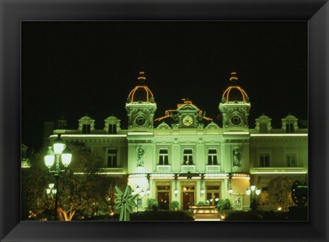 Framed Monte Carlo Casino at Night, Monaco Print