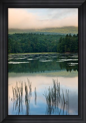 Framed Fog obscures the summit of Mt Monadnock, New Hampshire Print