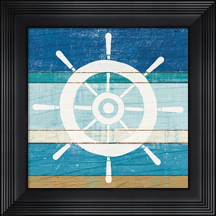 Framed Beachscape VI Helm White Print