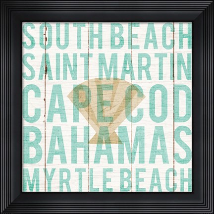 Framed Bon Voyage Shell Print