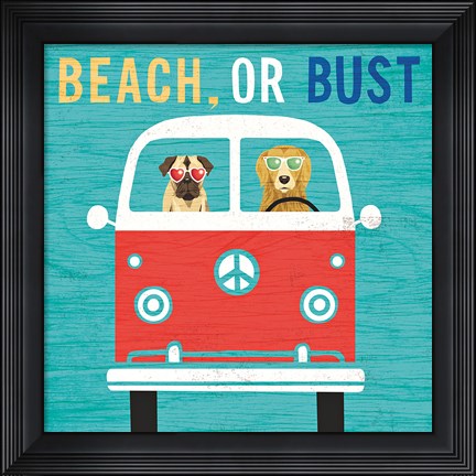 Framed Beach Bums Bus Print