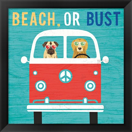 Framed Beach Bums Bus Print