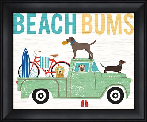 Framed Beach Bums Truck I Print