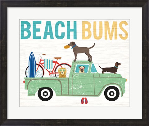 Framed Beach Bums Truck I Print