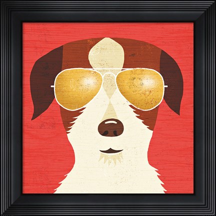 Framed Beach Bums Terrier I Print
