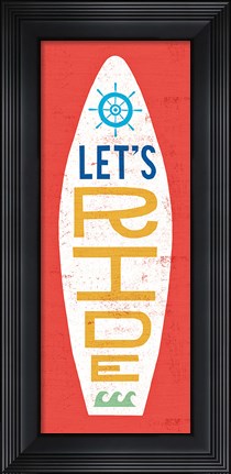 Framed Beach Bums Surf Board III Print