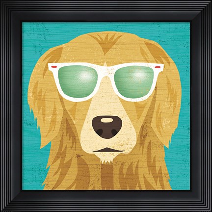 Framed Beach Bums Golden I Print