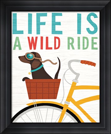 Framed Beach Bums Dachshund Bicycle I Life Print