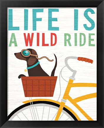 Framed Beach Bums Dachshund Bicycle I Life Print