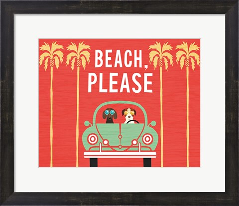 Framed Beach Bums Beetle I Print