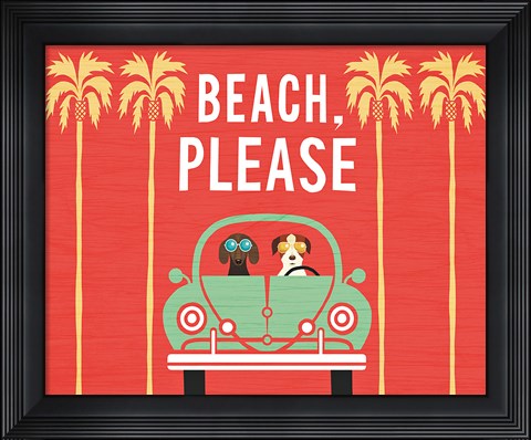 Framed Beach Bums Beetle I Print