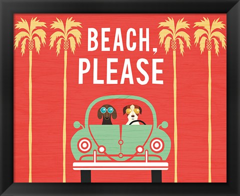 Framed Beach Bums Beetle I Print