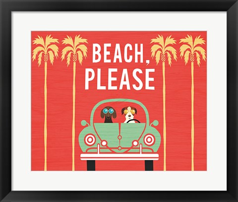 Framed Beach Bums Beetle I Print