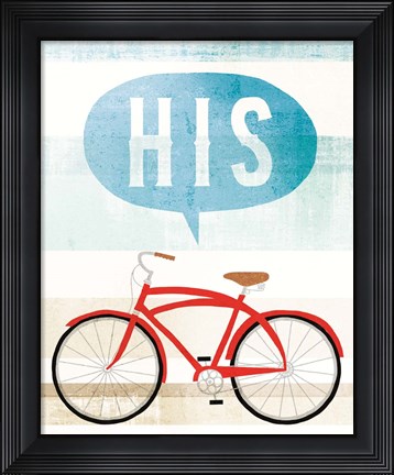 Framed Beach Cruiser His II Print