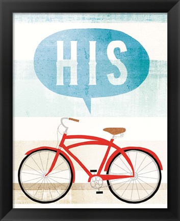Framed Beach Cruiser His II Print