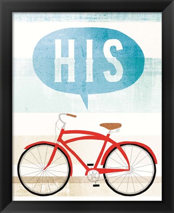 Framed Beach Cruiser His II Print