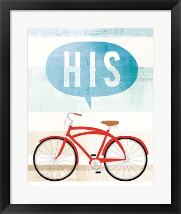 Framed Beach Cruiser His II Print