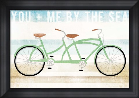 Framed Beach Cruiser Tandem Print