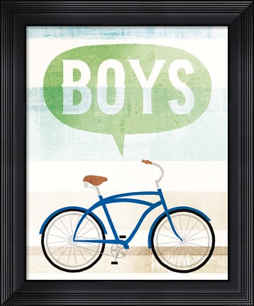 Framed Beach Cruiser Boys II Print