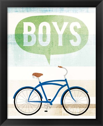 Framed Beach Cruiser Boys II Print