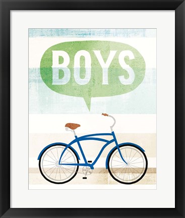 Framed Beach Cruiser Boys II Print