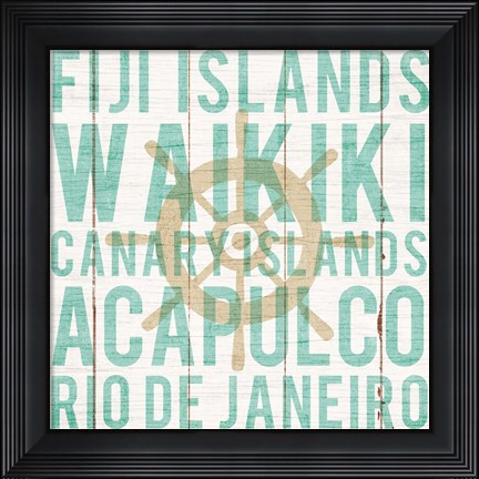 Framed Bon Voyage Helm Print