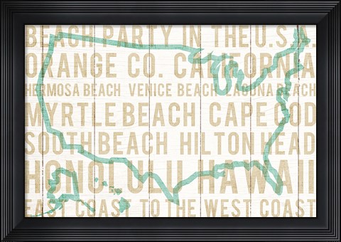 Framed Bon Voyage USA Print