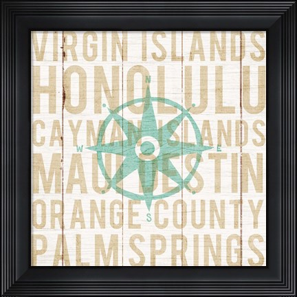 Framed Bon Voyage Compass Print