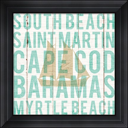 Framed Bon Voyage Boat Print