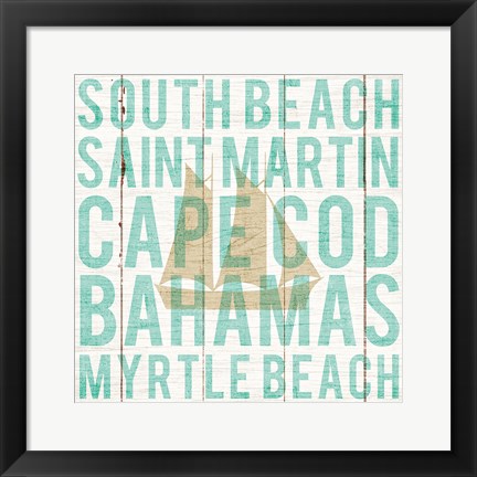 Framed Bon Voyage Boat Print