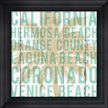 Framed Bon Voyage California Palm Print