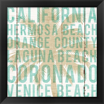 Framed Bon Voyage California Palm Print