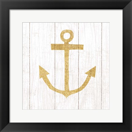 Framed Beachscape III Anchor Gold Neutral Print