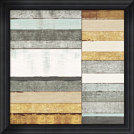 Framed Beachscape II Gold Neutral Print