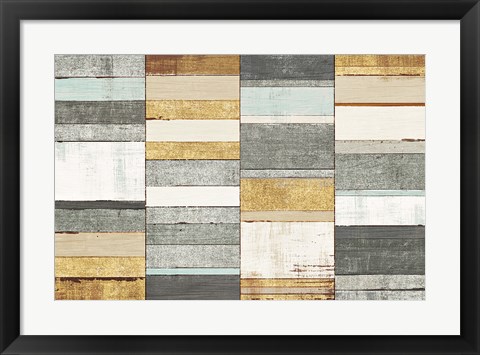 Framed Beachscape I Gold Neutral Print