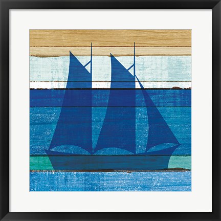 Framed Beachscape V Boat Print
