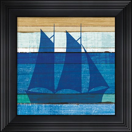 Framed Beachscape V Boat Print