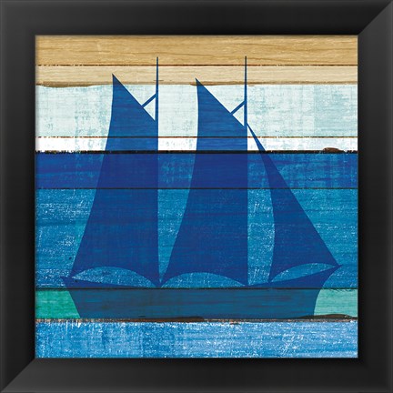 Framed Beachscape V Boat Print