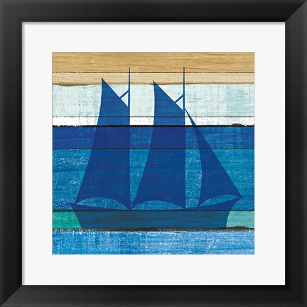 Framed Beachscape V Boat Print