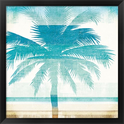 Framed Beachscape Palms II Print