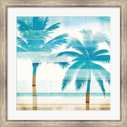Framed Beachscape Palms III Print