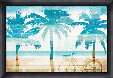 Framed Beachscape Palms I Print