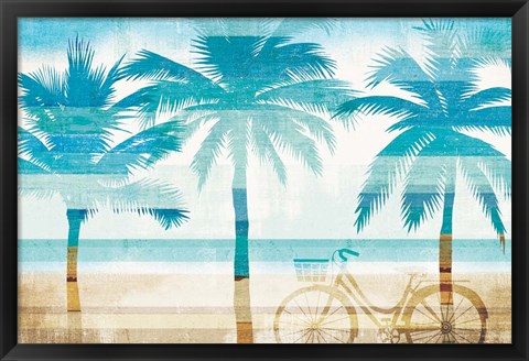 Framed Beachscape Palms I Print